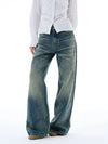 RT No. 25041 WASHED BLUE DENIM STRAIGHT JEANS