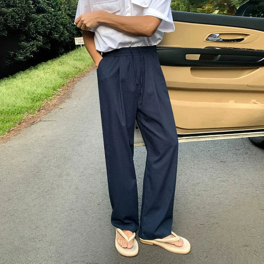 RT No. 11508 BLUE LINEN CASUAL PANTS
