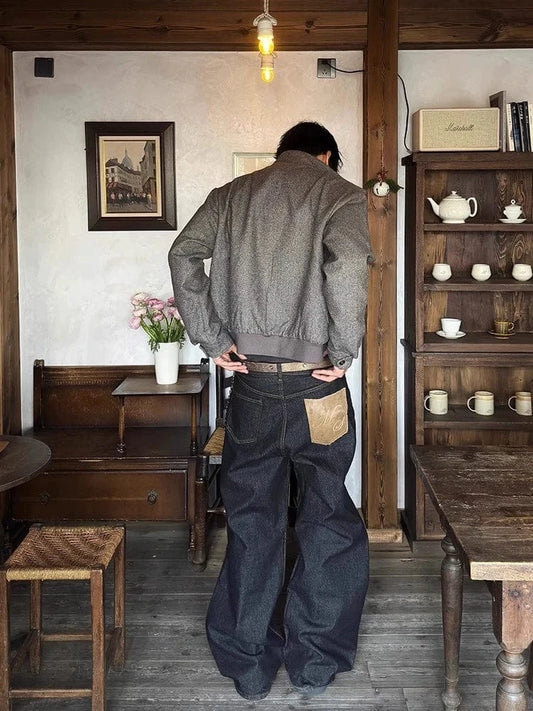 RT No. 18020 KANAGAWA BLACK DENIM STRAIGHT JEANS