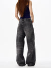 RT No. 18192 DARK GRAY STRAIGHT DENIM JEANS