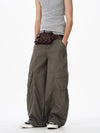 RT No. 18602 GREEN-GRAY WIDE CARGO PANTS