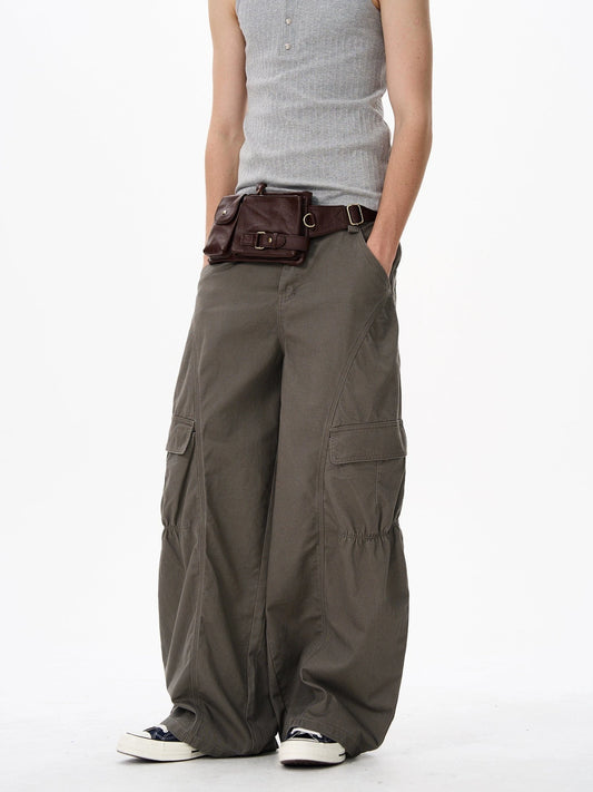 RT No. 18602 GREEN-GRAY WIDE CARGO PANTS