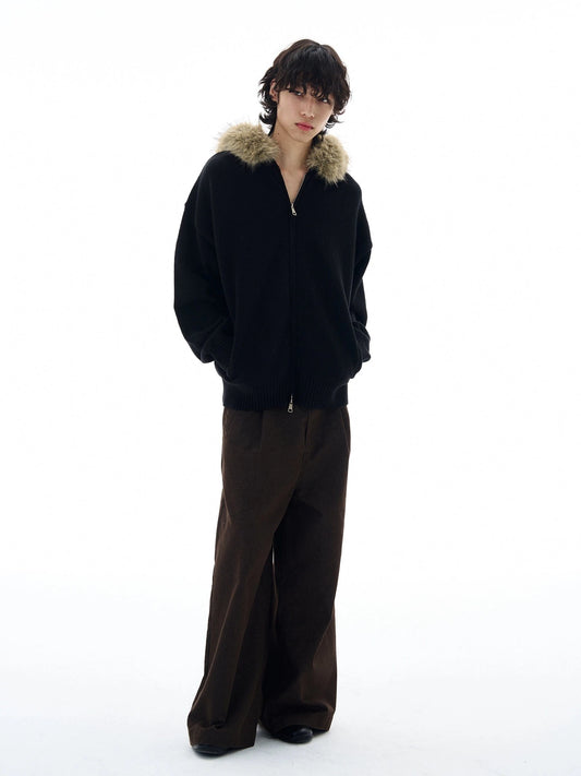 RT No. 25054 KNITWEAR FUR ZIP HOODIE