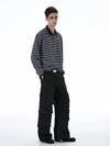 RT No. 20002 DENIM COLLAR STRIPED SWEATER