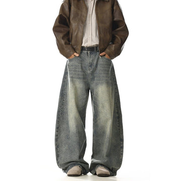 RT No. 28001 RETRO BLUE WIDE STRAIGHT DENIM JEANS