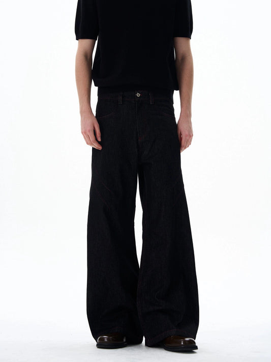 RT No. 18046 BLACK SCIMITAR DENIM STRAIGHT JEANS