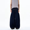 RT No. 19574 PLEATED BAGGY STRAIGHT DENIM JEANS