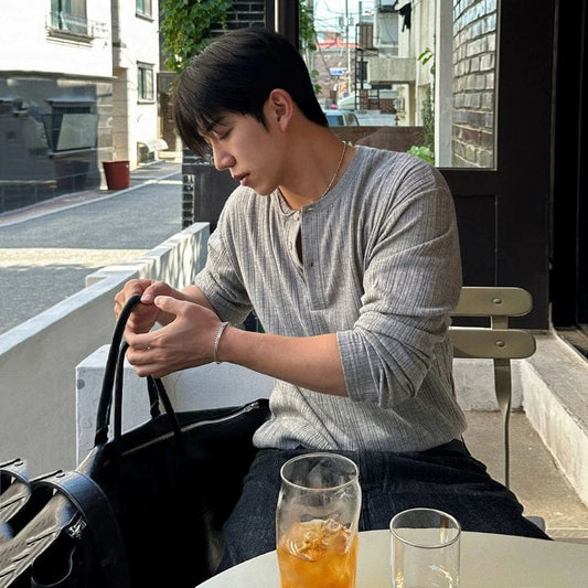 RT No. 29509 KNIT HENRY COLLAR LONGSLEEVE