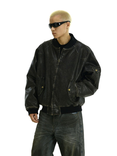 RT No. 11964 BLACK LEATHER BOMBER JK