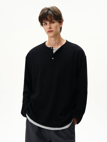 RT No. 50509 TWO PIECE HENLEY COLLAR LONG SLEEVE