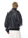 RT No. 32735 BLACK LEATHER ZIP JK