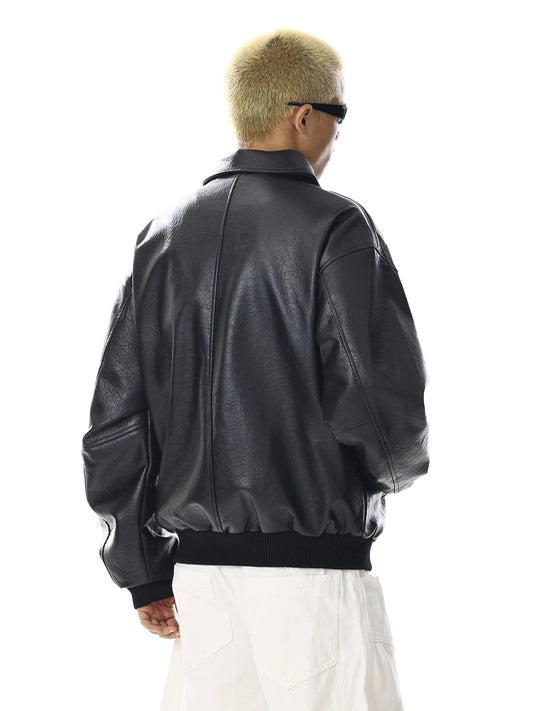 RT No. 32735 BLACK LEATHER ZIP JK