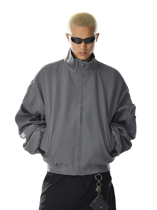 RT No. 32717 GRAY SILHOUETTE STAND COLLAR JK