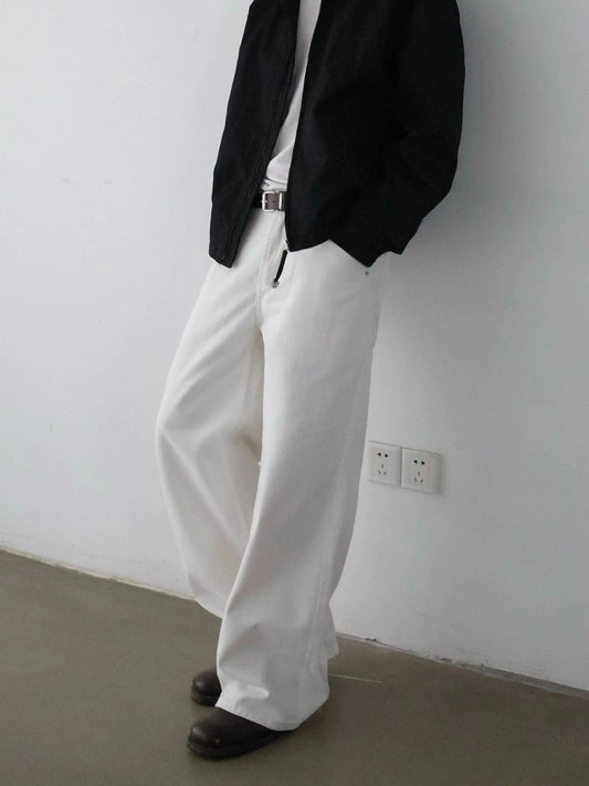 RT No. 32068 WHITE STRAIGHT DENIM JEANS