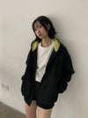 RT No. 29156 CONTRAST ZIP HOODIE