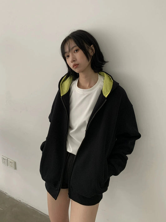 RT No. 29156 CONTRAST ZIP HOODIE