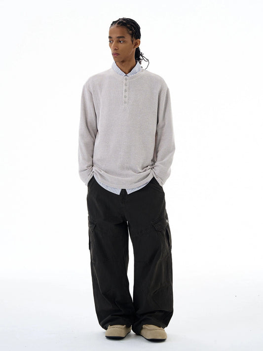 RT No. 19550 KNIT HENRY COLLAR SWEATER