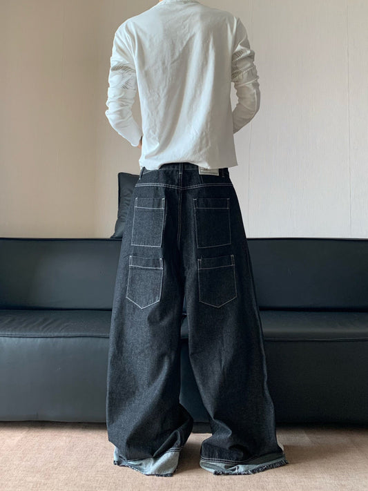 RT No. 32006 WASHED BAGGY STRAIGHT DENIM JEANS