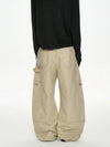 RT No. 50004 KHAKI BAGGY STRAIGHT CARGO PANTS
