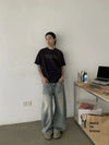 RT No. 18863 FRONT MACHETE DENIM STRAIGHT JEANS