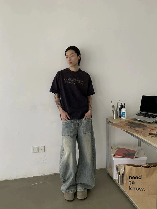 RT No. 18863 FRONT MACHETE DENIM STRAIGHT JEANS