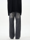 RT No. 12573 WASHED PLEATED DENIM STRAIGHT PANTS
