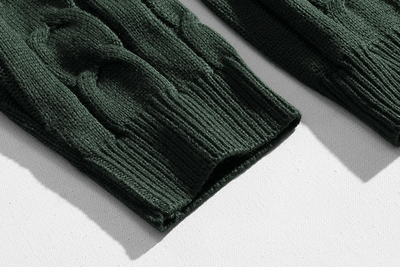 RT No. 10183 DARK GREEN TWIST KNITTED SWEATER