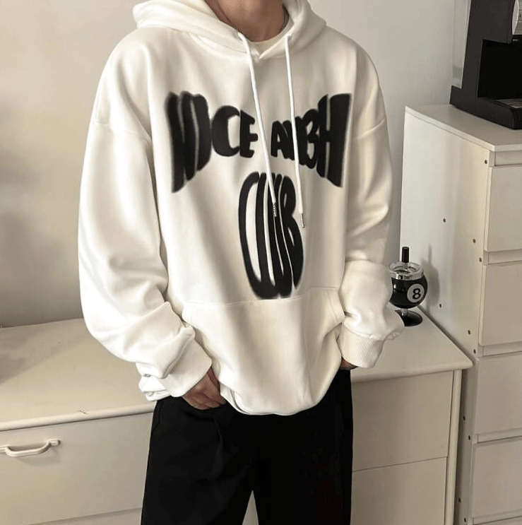 RT No. 6576 LETTERED PRINTED PULLOVER HOODIE