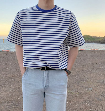 RT No. 4467 BLUE STRIPED SHORT SLEEVE SHIRT