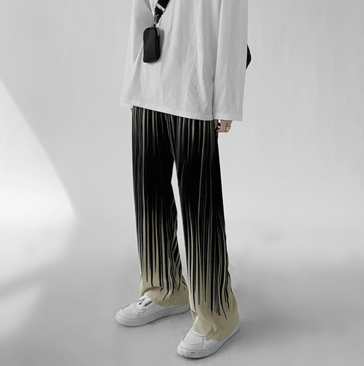 RT No. 8026 TWO TONE WIDE STRAIGHT PANTS