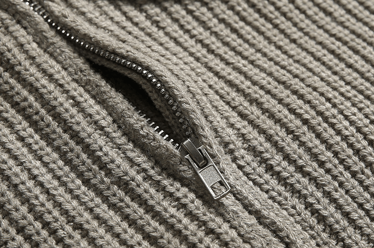 RT No. 6151 KNITTED HALF ZIP-UP COLLAR SWEATER