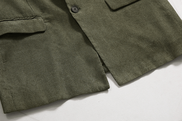 RT No. 6134 ARMY GREEN CORDUROY SUIT BLAZER JK & SUIT PANTS