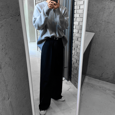 RT No. 6211 CASUAL WIDE STRAIGHT DRAPE PANTS