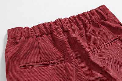 RT No. 6219 CLARET RED CORDUROY WIDE STRAIGHT PANTS