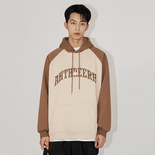 RT No. 6507 TWO TONE LETTERED PULLOVER HOODIE