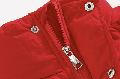 RT No. 6353 RED TWO TONE STAND COLLAR PUFFER JK