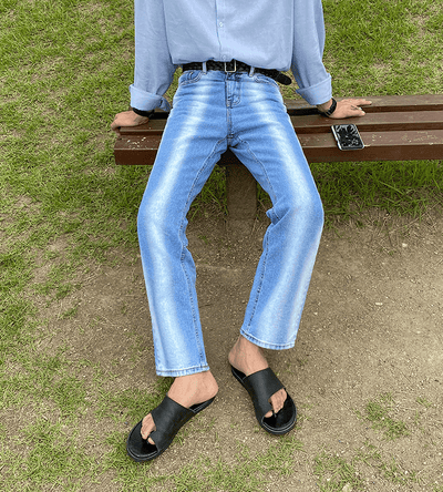 RT No. 1553 TWO TONE STRAIGHT JEANS