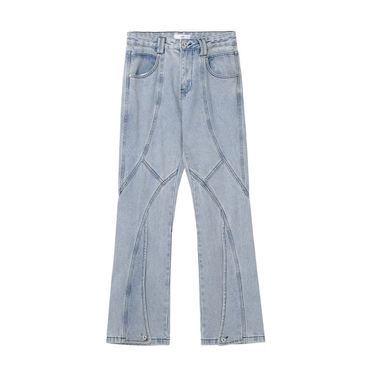 RTK (W) No. 2064 LIGHT BLUE RECONSTRUCTED STRAIGHT DENIM JEANS