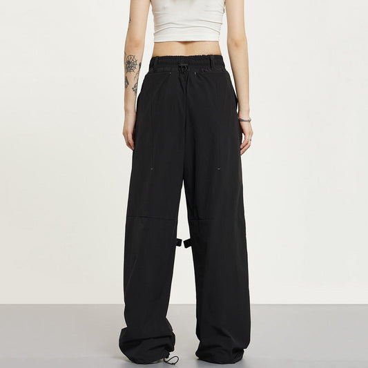 RTK (W) No. 1373 BLACK WIDE BAGGY SWEATPANTS