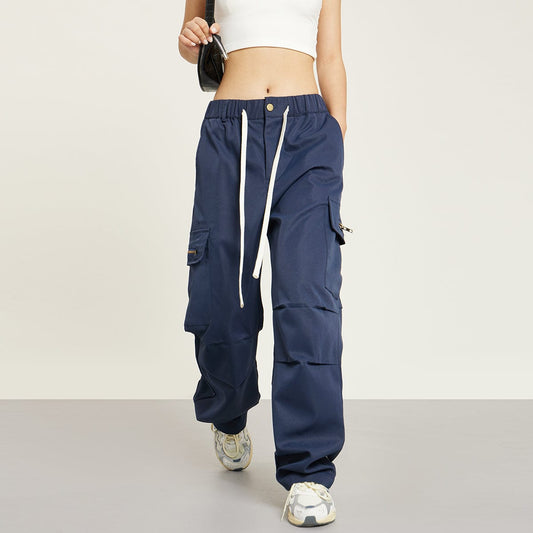 RTK (W) No. 1381 DRAWSTRING MULTI-POCKET STRAIGHT PANTS