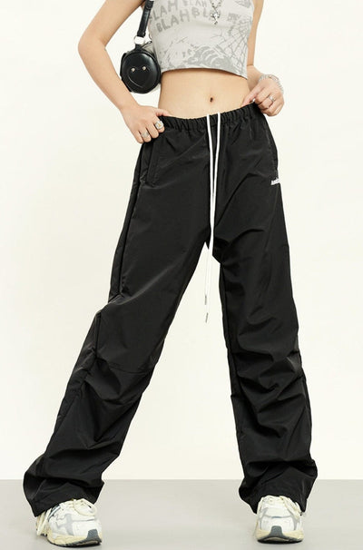 RTK (W) No. 2058 DRAWSTRING NYLON ZIPPER SPORT PANTS