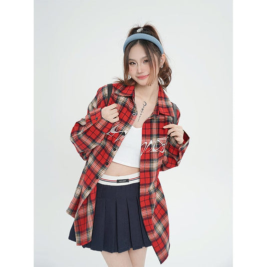 RTK (W) No. 3100 PLAID BUTTON-UP SHIRT