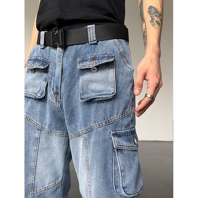 RT No. 9808 BLUE MULTI-POCKET DENIM JEANS