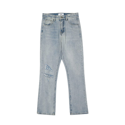 RTK (W) No. 2045 DISTRESSED STRAIGHT DENIM JEANS