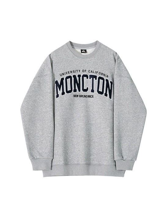 RT No. 11036 GRAY PULLOVER LETTERED CREWNECK SWEATER