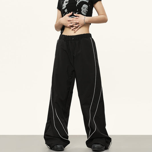 RTK (W) No. 3054 STRIPED NYLON DRAPE SPORT PANTS