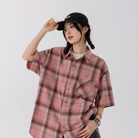 RTK (W) No. 3242 PINK PLAID SHIRT