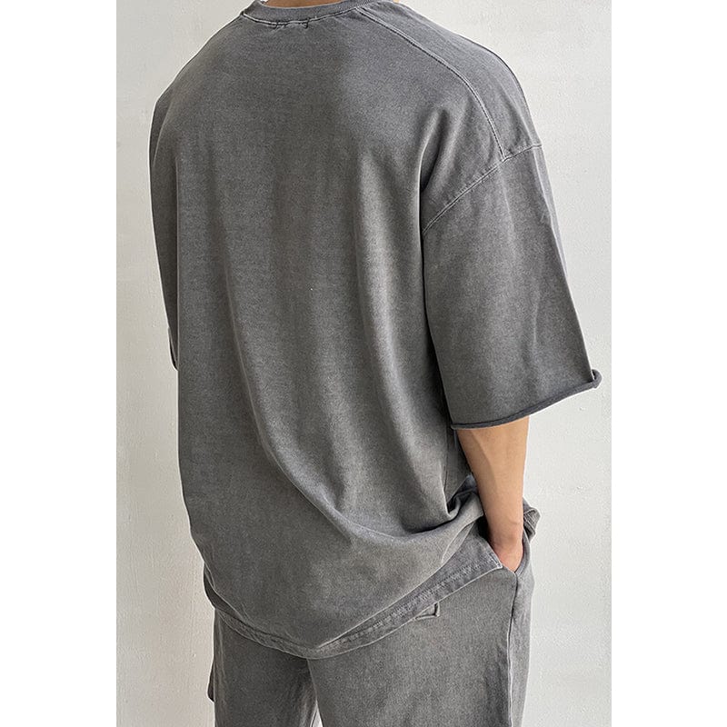 RT No. 9521 DARK GRAY HALF SLEEVE SHIRT & SHORTS