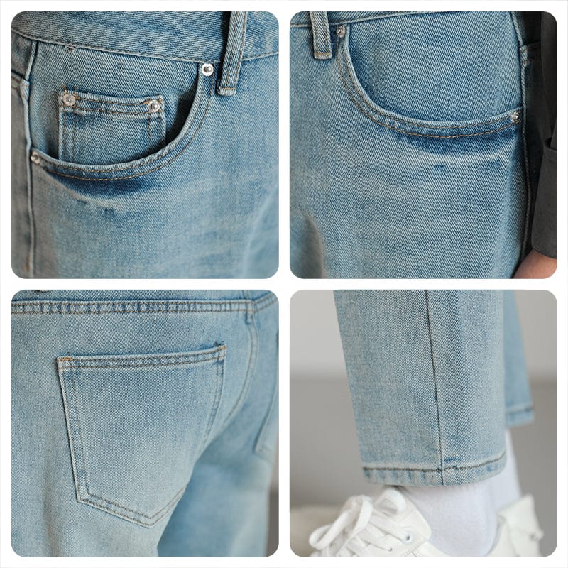 RT No. 9043 BLUE SLIM STRAIGHT DENIM JEANS