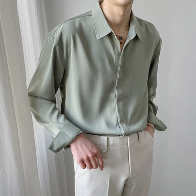 RT No. 9047 SOLID BUTTON-UP COLLAR SHIRT